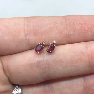 💛 14k Ruby and Diamond Earrings